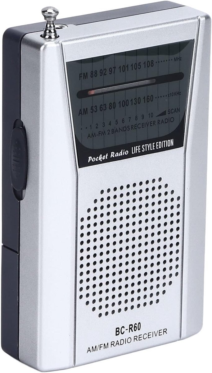 Noodradio - AM FM Radio - Radio op Batterijen - Kleine Draagbare Radio - Batterij Radio - Radio op Batterijen voor Rampen - Noodradio - Zakradio - Met Koptelefoonaansluiting - 9.6*5.8*2.3cm