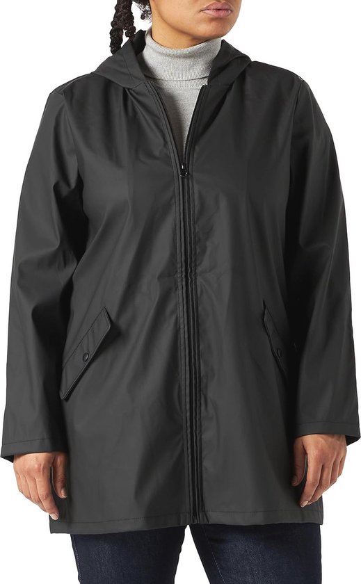 liaddkv Damesregenjas met vaste capuchon, slanke zak en capuchon, gestreept, windjack, onderhemden met kant, zwart, zwart, 5XL