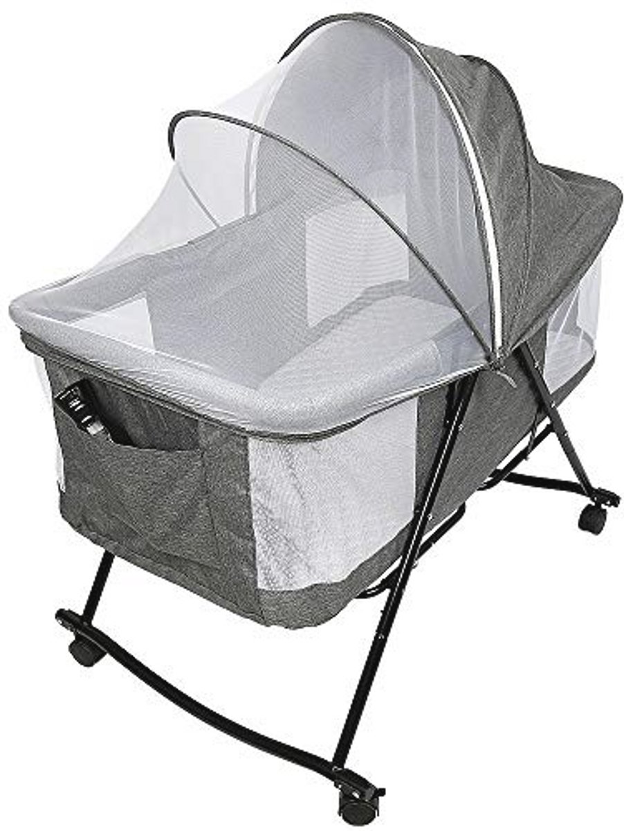 Opvouwbaar Babybed 2-in-1 met Muggennet en Matras voor Baby's van 1 tot 36 Maanden