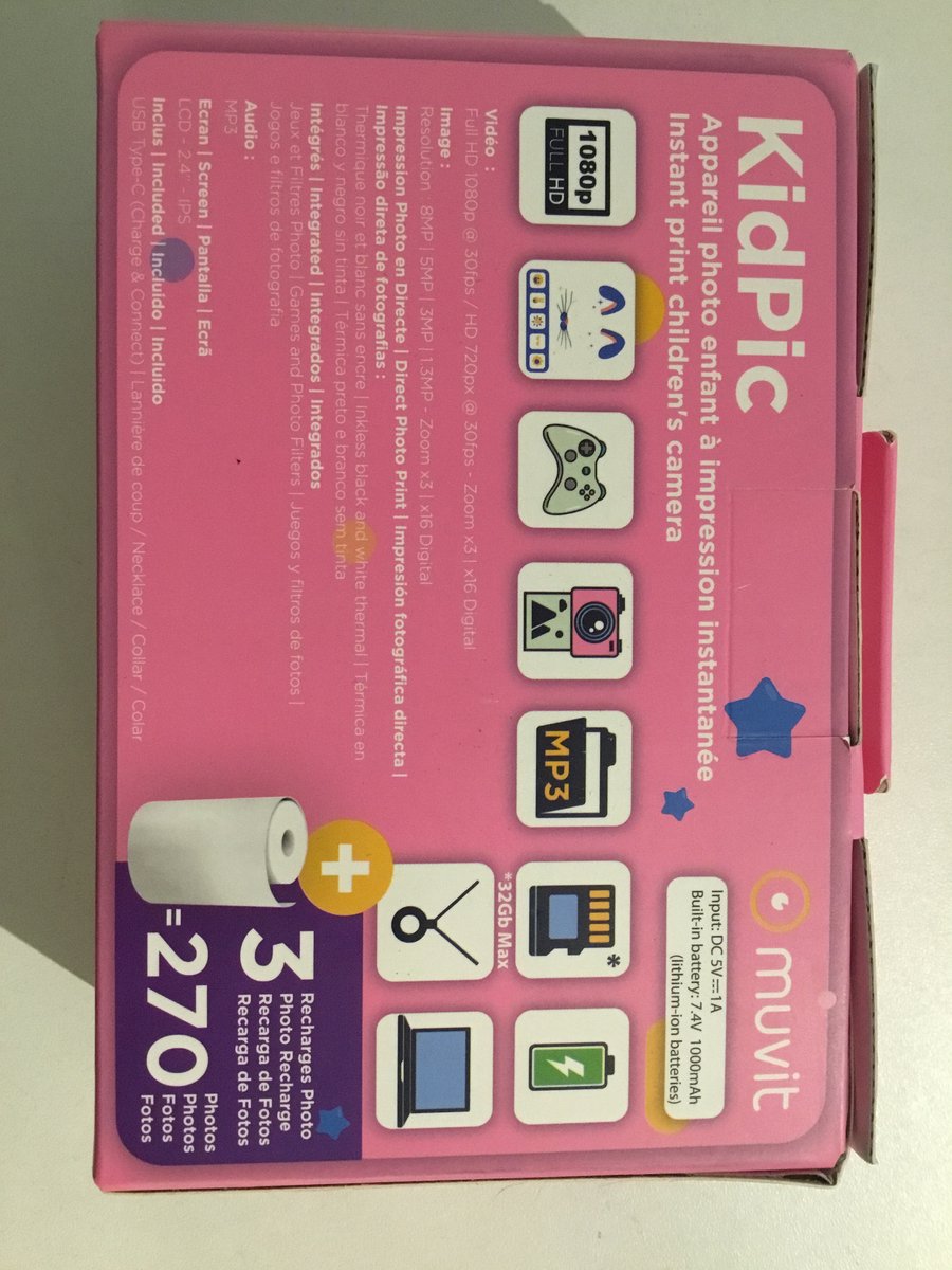 INSTANT CAMERA PRINT CHILD KIDPIC PINK