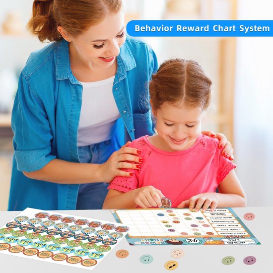 QUOKKA Magnetische Beloningskaart Voor Kinderen - 40,6 x 30,5 Cm Gedragskaart Met 84 Magneten En 102 Sterren - Takenkaart Voor Peuters Tot Tieners - Weekplanner Voor Kinderen