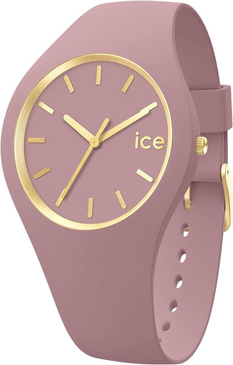 Roze damenhorloge met siliconen armband - Glam brushed stijl