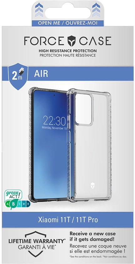 Coque Renforcée Xiaomi 11T / 11T Pro AIR Garantie à vie Transparente Force Case