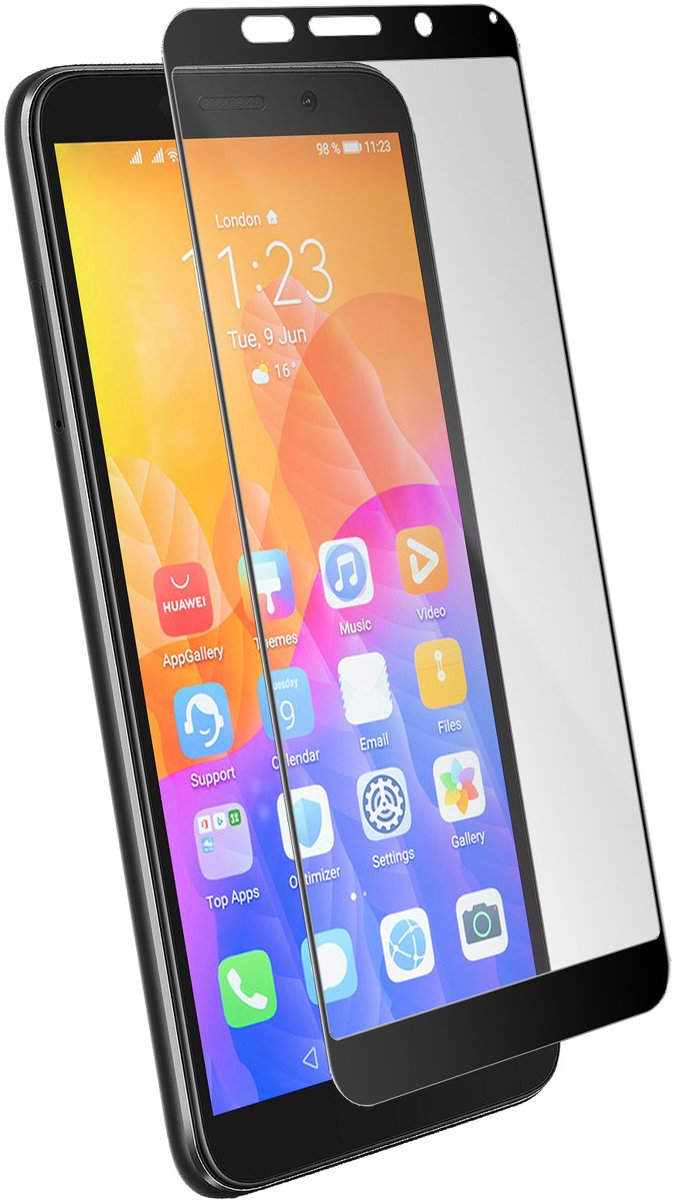 Akashi, Film Huawei Y5p gehard glas afgeschuind 2,5D, Zwart