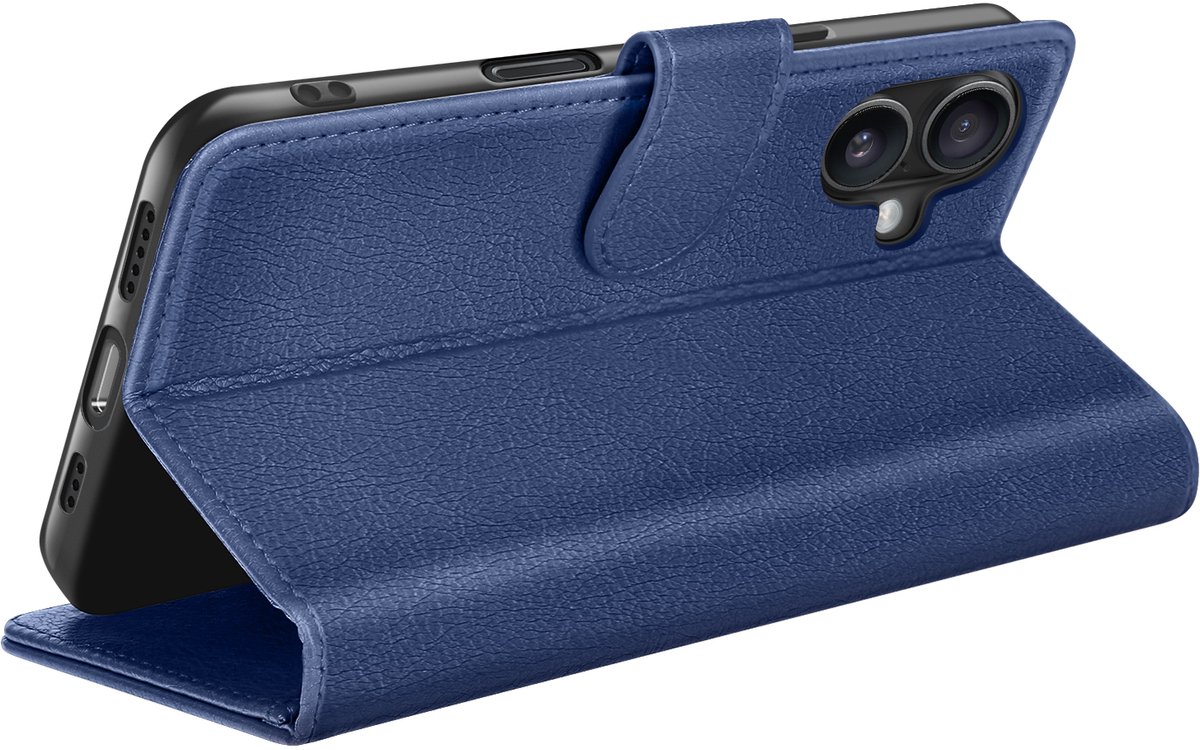 Zanae, Hoesje geschikt voor iPhone 16 - Wallet Case & Magneetsluiting, Nachtblauw