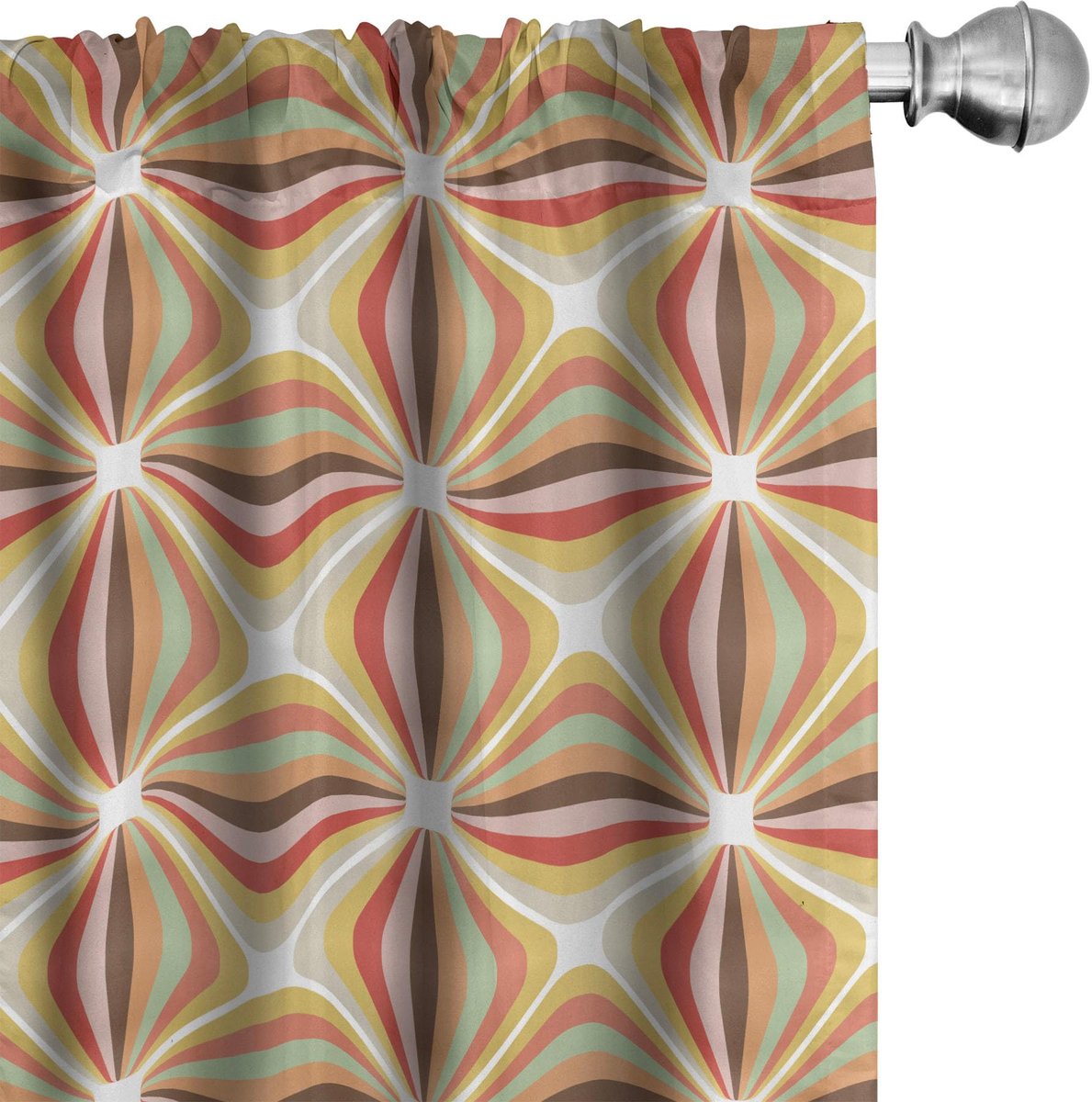 ABAKUHAUS Geometrisch – 2x Vitrage 75x175 cm – Microvezel, Halfdonkerend, Meerkleurig Mehrfarbig
