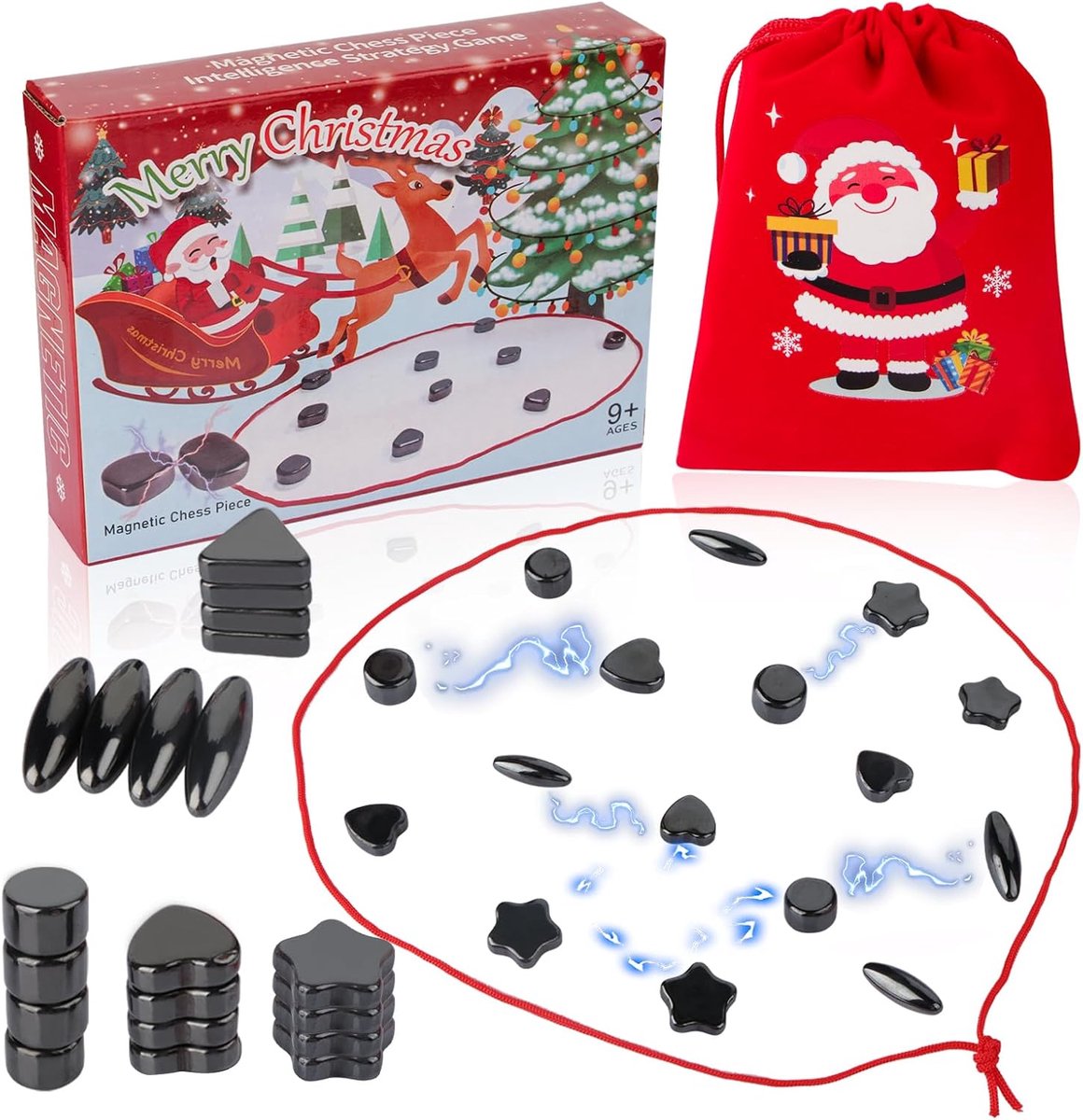 Magnetisch Schaakspel voor Kinderen, Magnetisch Schaakbord, Magnetische Stenen, Spel, Draagbaar Schaakbordfeest voor Familie en Vrienden