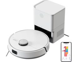 Liectroux M70 Pro 3-in-1 Robotstofzuiger met automatische leegstation, LiDAR-navigatie en 6500 Pa zuigkracht – Wit