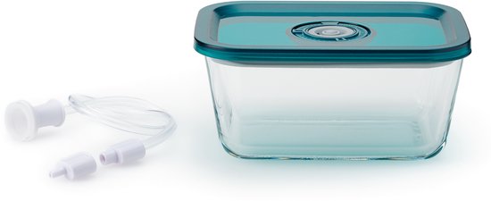 Solis Crystal Vac Container 370 ml Récipient hermétique - Boîte de conservation sous vide - Récipient hermétique sous vide - Verre borosilicaté - Pour une conservation plus longue des aliments