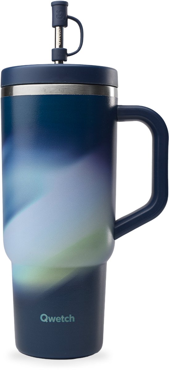 Qwetch - Isothermische Travel Cup - Aura Blauw - 900ml