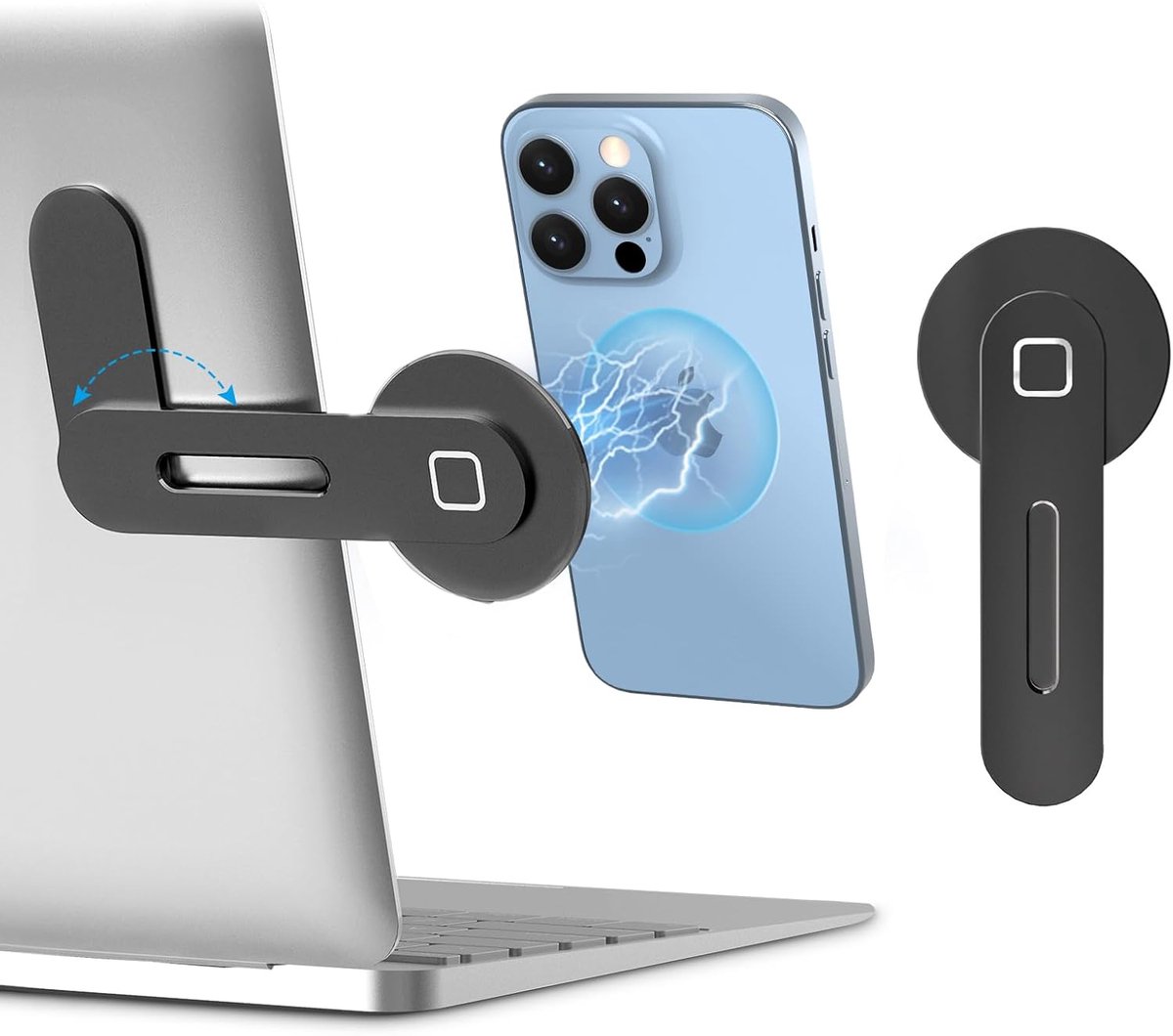 PULUZ Laptop Autohouder Magnetische Telefoonhouder Zwart Aluminium Magsafe