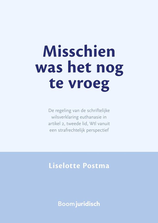 Misschien was het nog te vroeg - cover