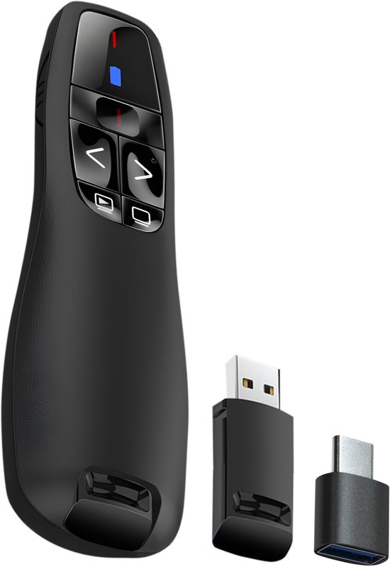 Nuvance Presentatie Klikker - Laser - Pointer - Presenter - USB Ontvanger - Incl. USB C Adapter - Clicker