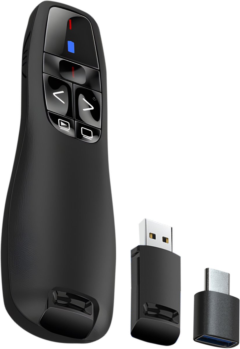 Nuvance Presentatie Klikker - Laser - Pointer - Presenter - USB Ontvanger - Incl. USB C Adapter - Clicker