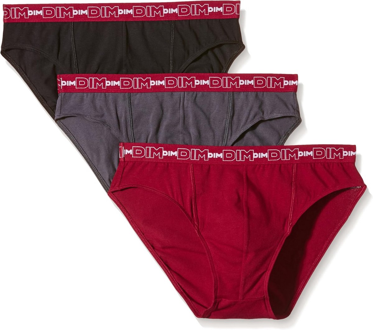 Heren Slips Pack van 3 in Grijs, Chilirood en Zwart voor Maximale Comfort