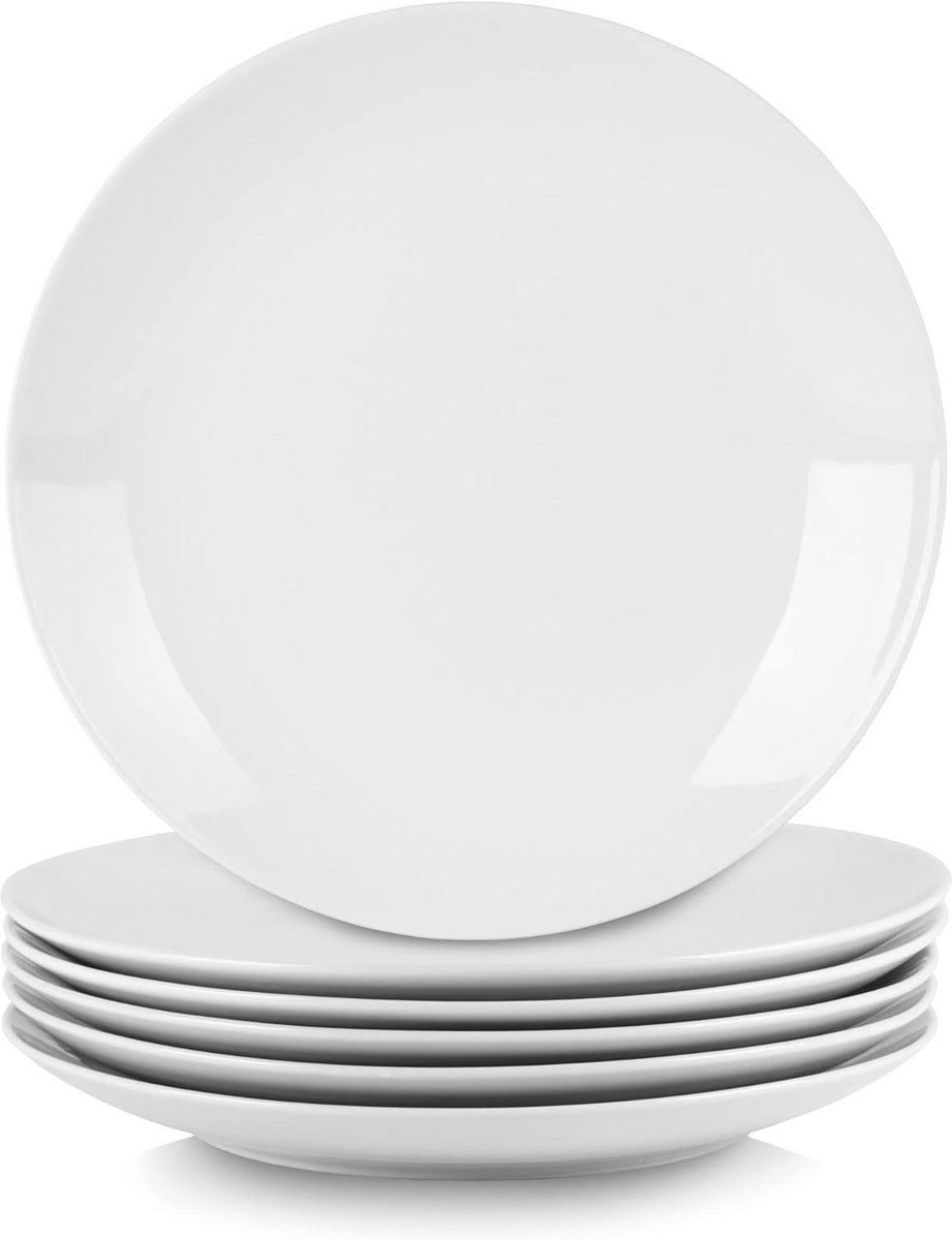 Coupe Dinerbord Set van 6 - 10.5 Inch - Witte Servies collectie