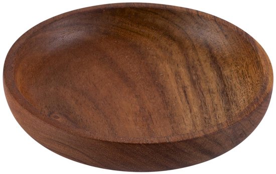 Pure Acacia Wood Aardewerk Schaaltje | Kommetje | Tapasschaaltje | Klein Schaaltje | Servies Schaaltje | Woonaccessoire laag 14x2.5 cm