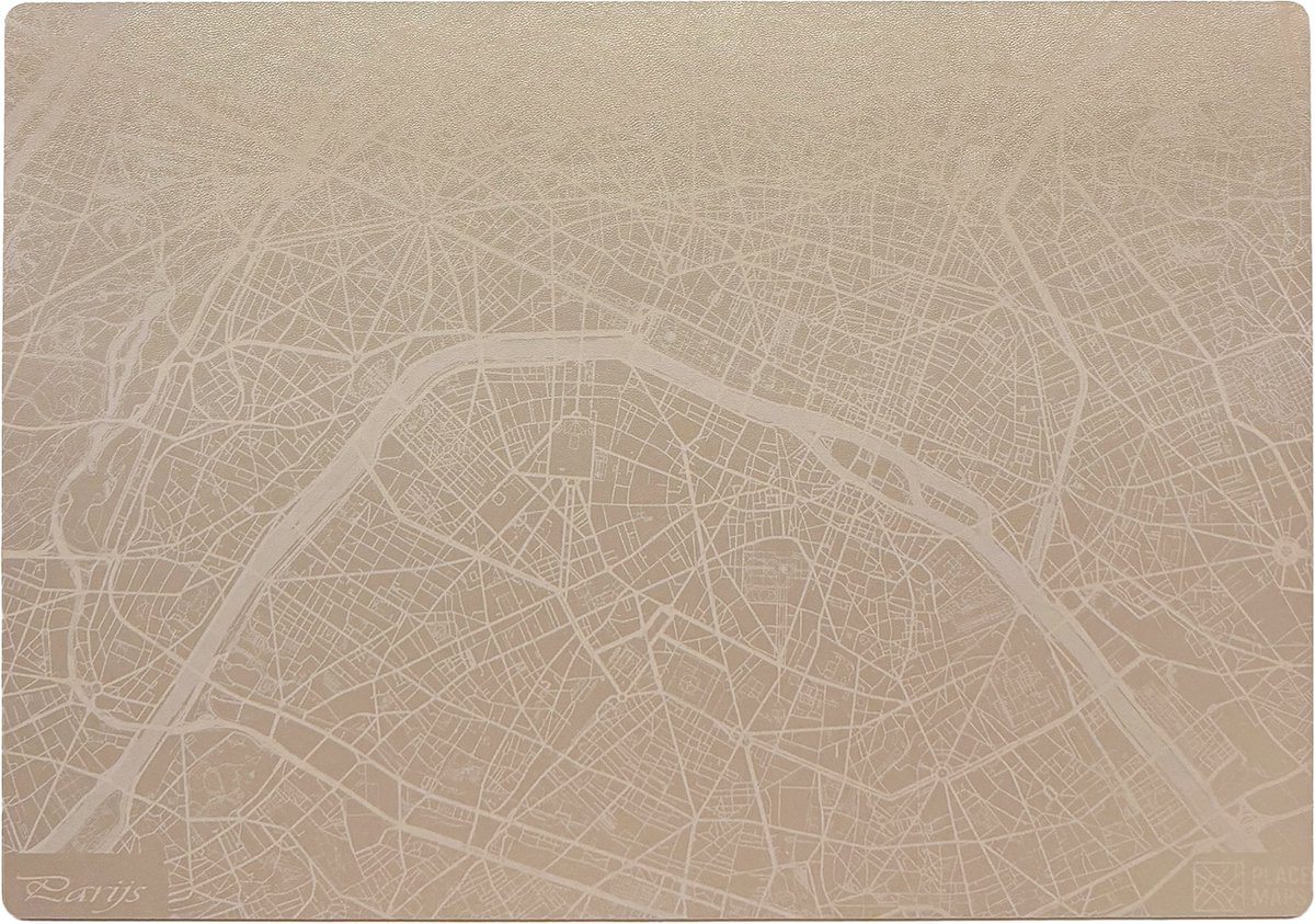 Place Maps Gegraveerde Kunstlederen Placemat Parijs Champagne 1 stuk