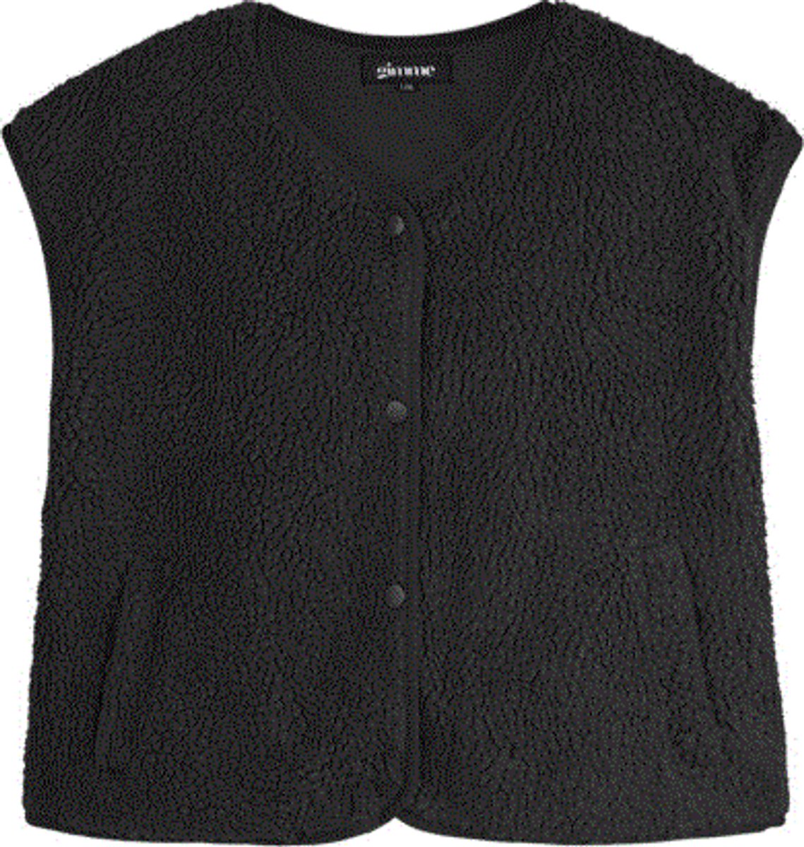 Gilet | Bodywarmer | Vestje | Fluffy | Teddy Stof | Zwart | Black | Maat L-XL | Maat 40-42