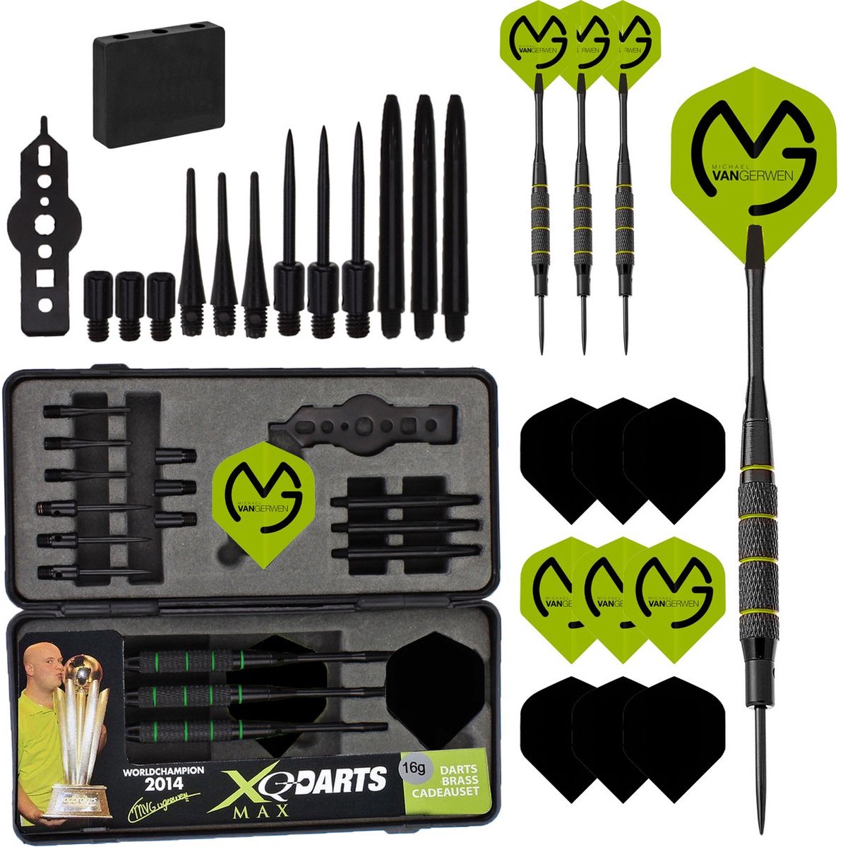 Michael van Gerwen Cadeauset Blackline dartpijlen