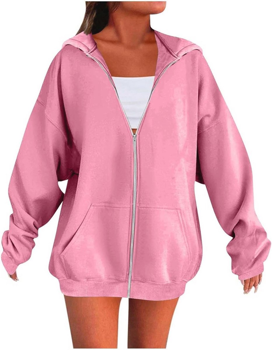 Oversized dames hoodie met rits