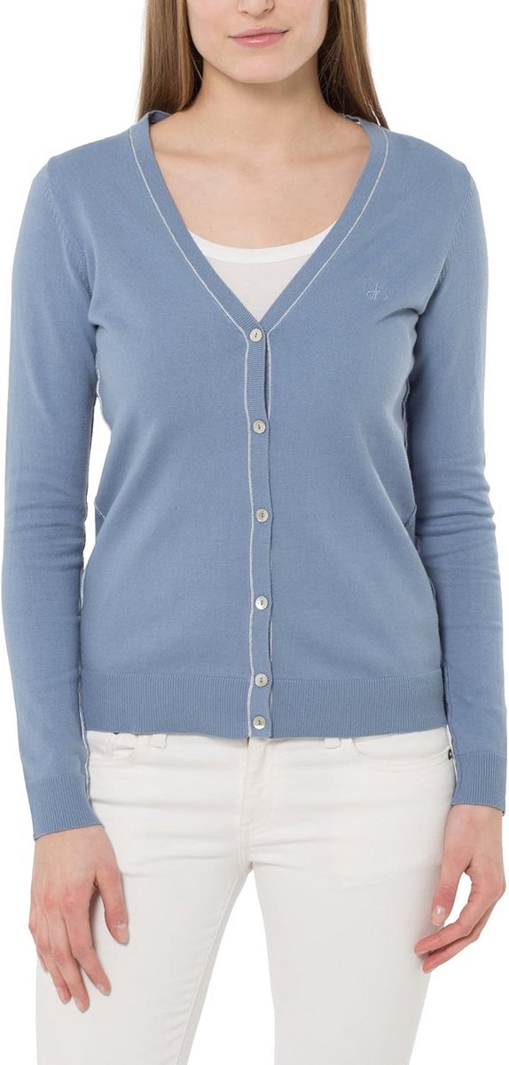 Dames Vest Blauw - Gezichtsnaad Binnenstebuiten