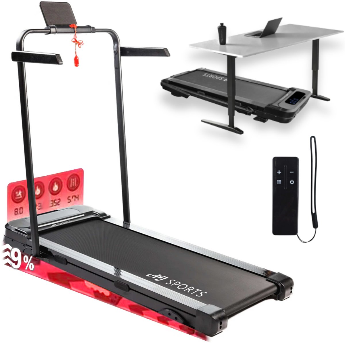 AJ-Sports Loopband Met Helling - 0-12 km/u - 9% Helling