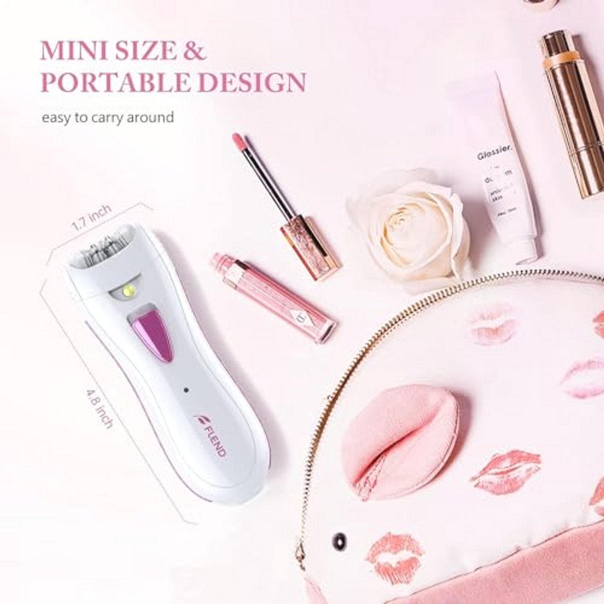Draadloze Mini Epilator voor Dames - Oplaadbaar Gezichtsepilator met LED Licht voor Pijnloze Ontharing