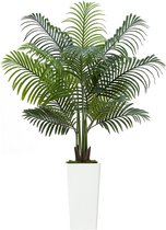 Palmier Areca Artificiel 1524 mm, Plante Tropicale Artificielle avec Pot Blanc Haut, Palmier en Soie Décoratif pour Intérieur et Extérieur, Idéal pour la Maison, le Bureau ou le Salon