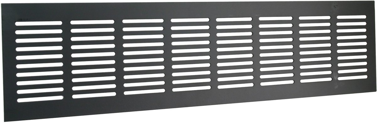 Starx plintrooster - 400 x 100 mm - aluminium - zwart