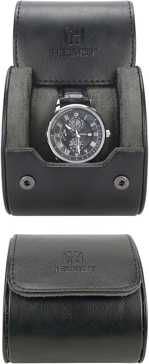 Horloge Travel Case - Single Watch Roll Opbergdoos voor Heren en Dames tot 50 mm