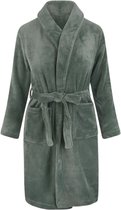 Kinderbadjas - groen - fleece badjas kind - meisjes & jongens - ochtendjas- maat 122/128