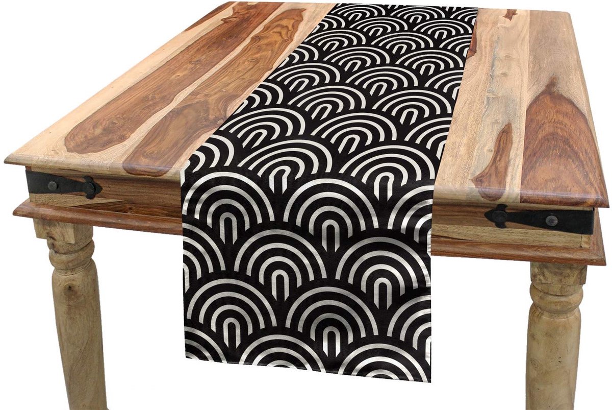 ABAKUHAUS Tafelrunner Run 78873 – crème/donkergrijs – 40x180 cm