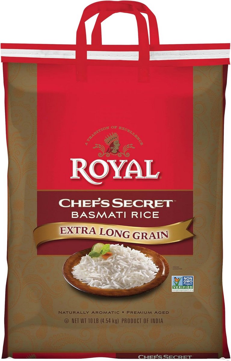 Extra Long Grain Basmati Rice - 4,54 kg - Wit