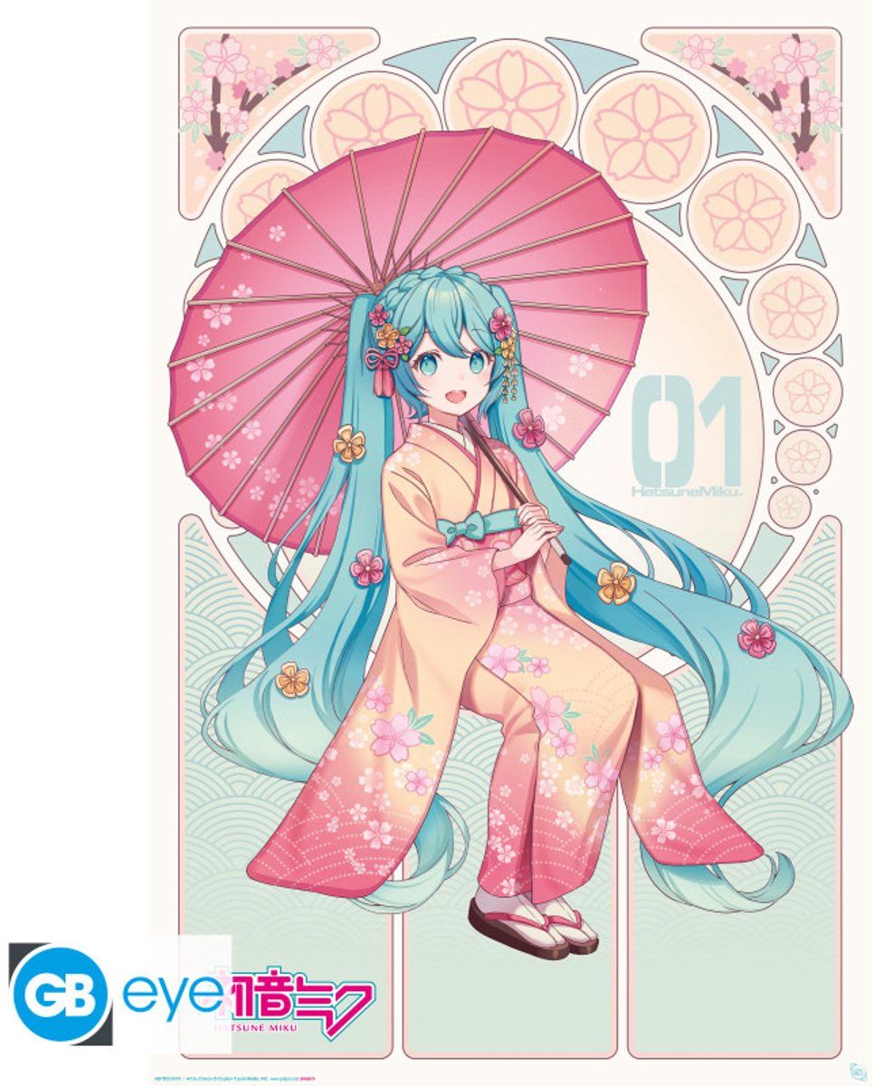 ABYSTYLE Poster Hatsune Miku - Sakura Kimono 61x91,5cm Divers