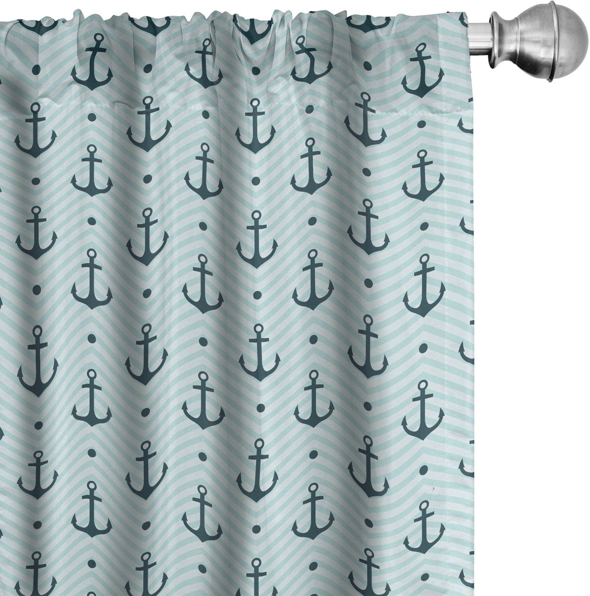 ABAKUHAUS Anker-gordijnen – Zigzag – 2x75x225 cm – Donkergroen Turkoois Dunkelgrün