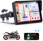 CARPURIDE W702 Pro - Motorfiets Carplay scherm - intercomfunctie - kompas - barometer - touchscreen - muziek delen - dubbele Bluetooth