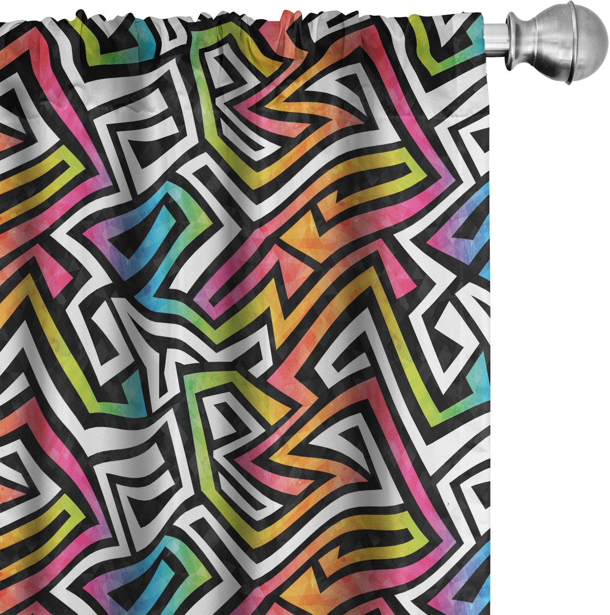 ABAKUHAUS Geometrische Gordijnen – 2x75x225 cm – mikrofaser