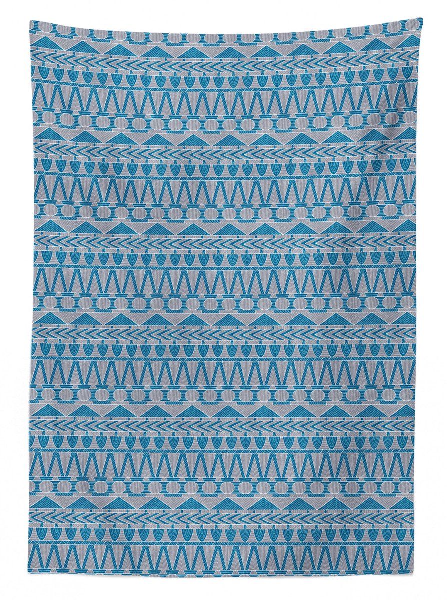 ABAKUHAUS Tafelkleed Azteekse Folklore – 140x240 cm – Taupe Zeeblauw
