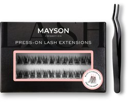 Press-on Lashes - Voorgelijmde Wimperextensions - Blijft 7/10 Dagen Zitten - Aanbrengen in 3 Minuten - Geen Wimperlijm Nodig - Makkelijk te Verwijderen - Fluffy Kit