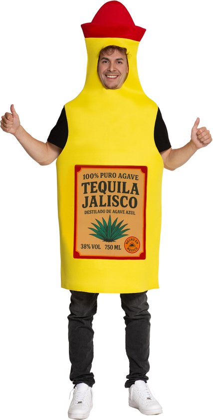 Partychimp Tequila Verkleedpak Mexicaans Kostuum Unisex Kostuum Carnavalskleding Carnaval kostuum verkleedkleding Volwassenen - Polyester - Geel- Unisex - One size
