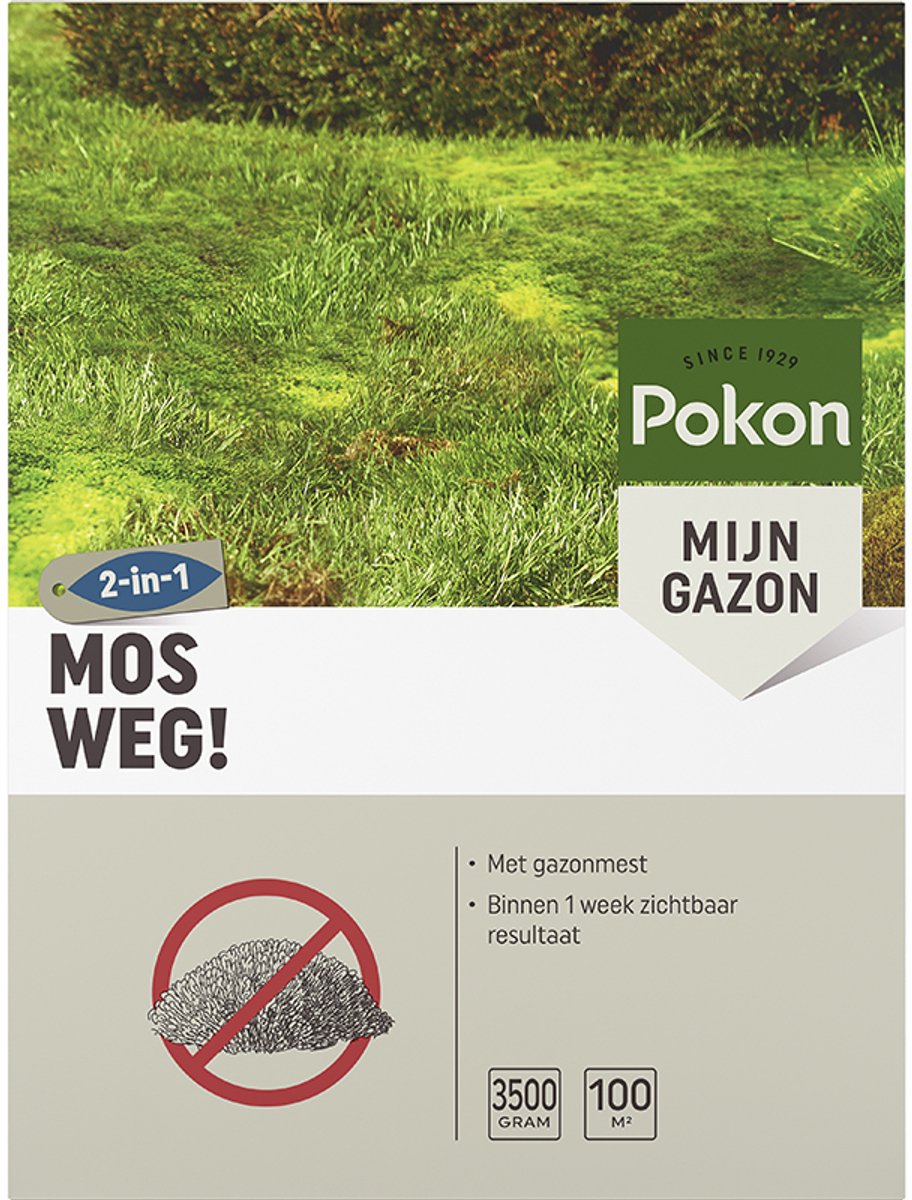 Pokon Mos Weg! - 3,5kg - Onkruidverdelger - Geschikt voor 100m² - Mosbestrijder - Anti mos gazon