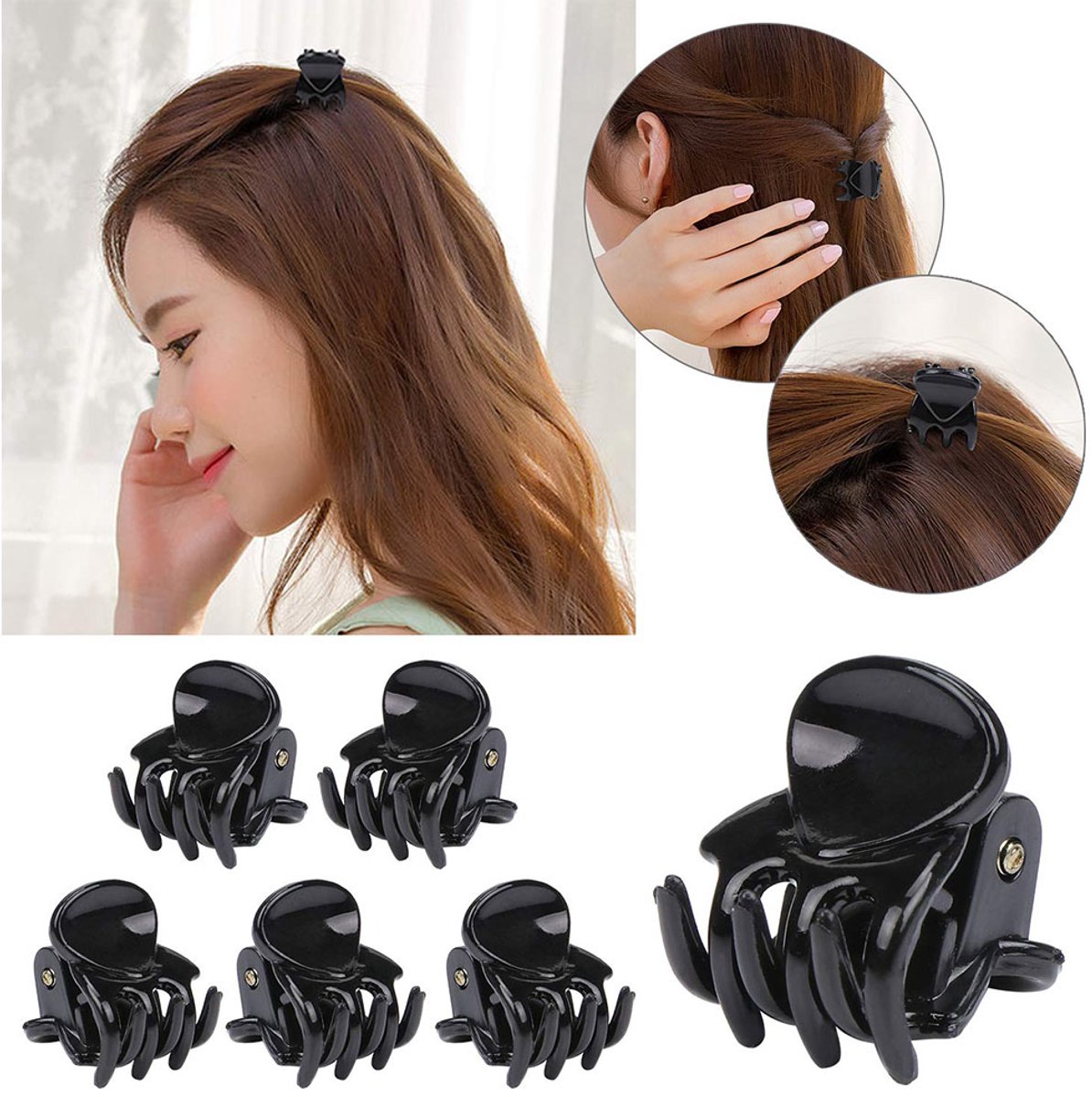 Gigicial Haarclips Voor Dames - Haarclip - Stijlvol En Stevig Gebruik Zonder Schade - 24 Stuks - Geschikt Voor Dagelijks Gebruik Zwart