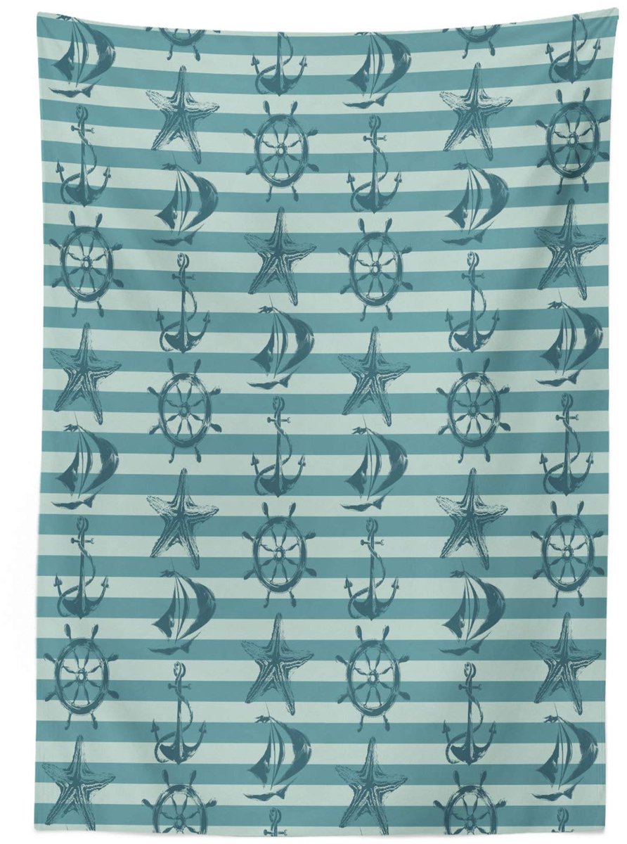 ABAKUHAUS Tafelkleed Nautisch – Ankerontwerp, 140x240 cm