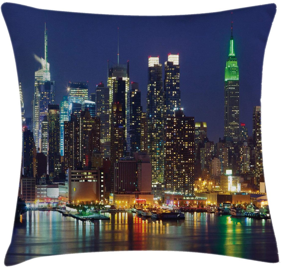 ABAKUHAUS Kussenhoes – NYC Midtown Skyline – 40x40 cm – Koningsblauw Königsblau