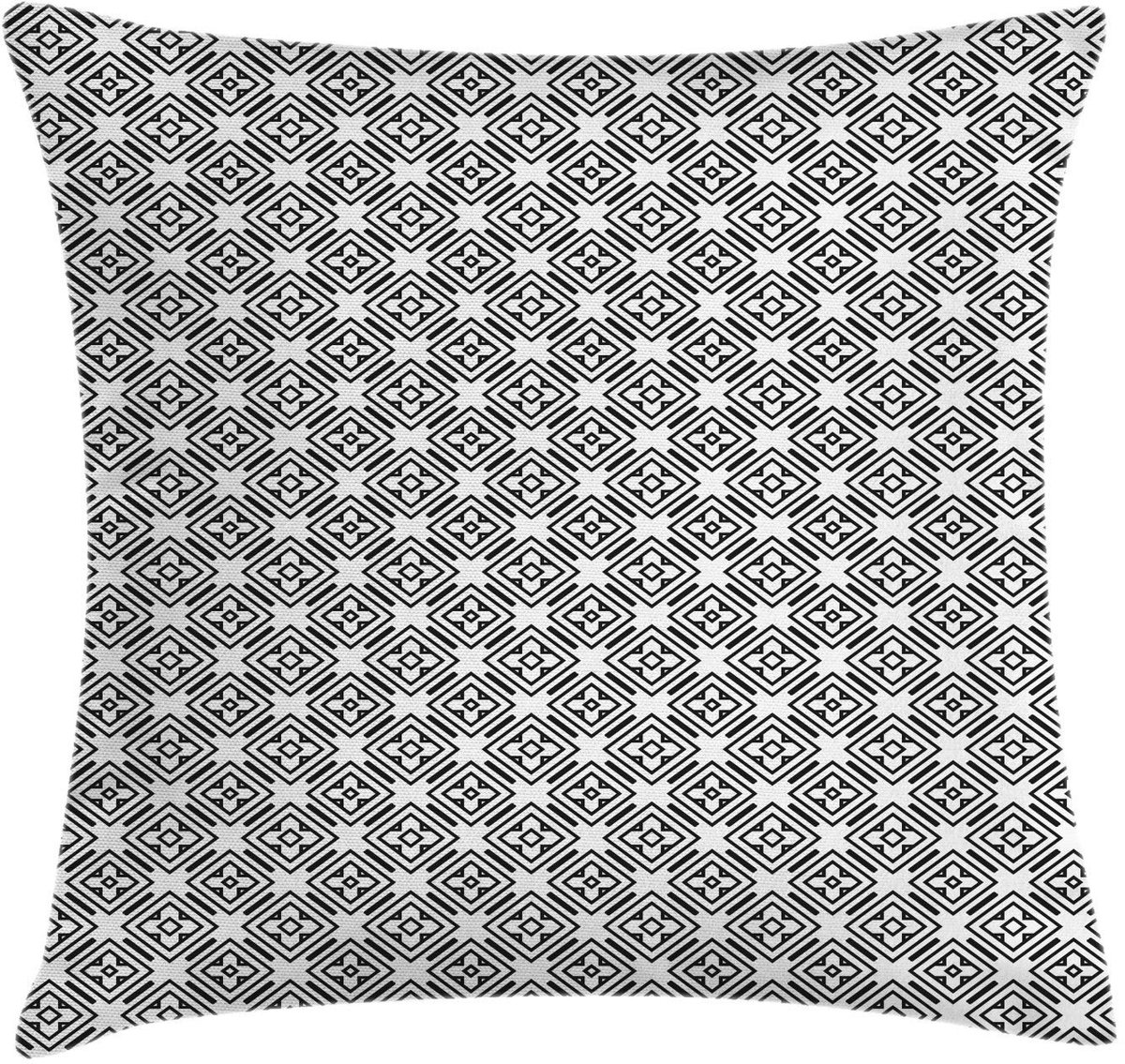 ABAKUHAUS Geometrische Rhombus Kussenhoes – 40x40 cm, Charcoal/Wit Charcoal Grau