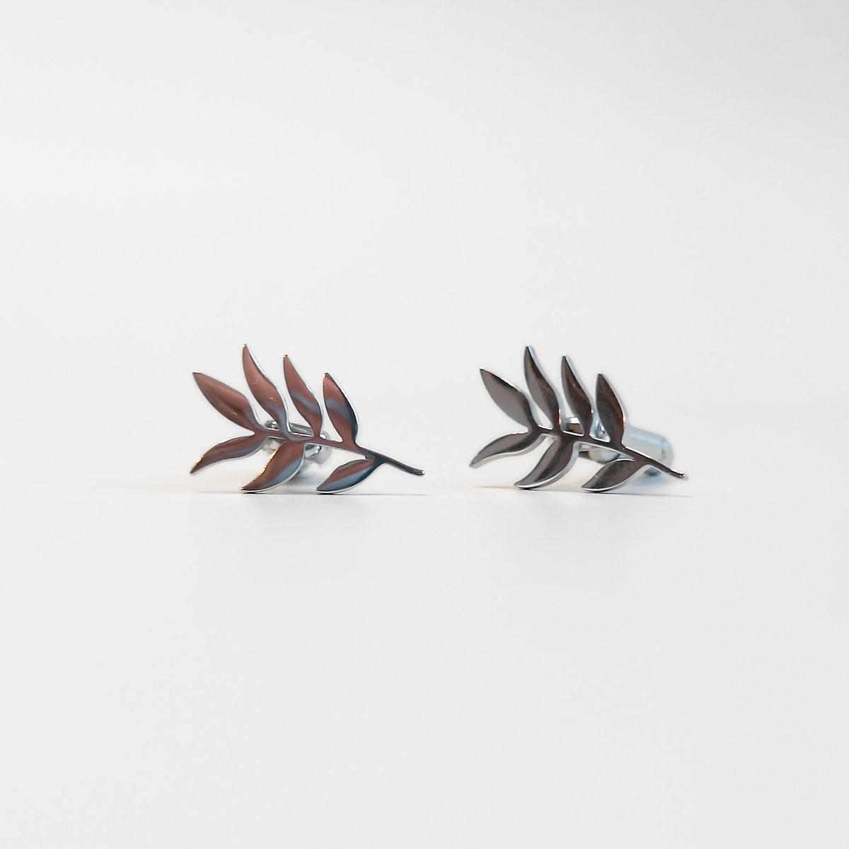 Ava & Imber | Manchetknopen Olive Branch Zilver | Manchetten met Blad Staal RVS Zilver | Klassieke Manchetknopen Bruiloft Bruidegom | Origineel, Verpakt in Sieradendoosje