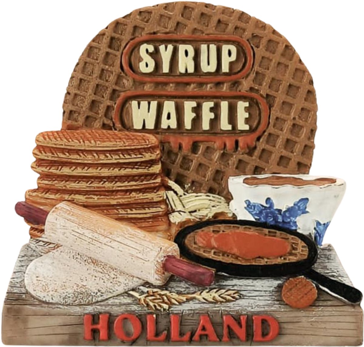 Koelkastmagneet - Magneet Polystone 3D - Stroopwafels