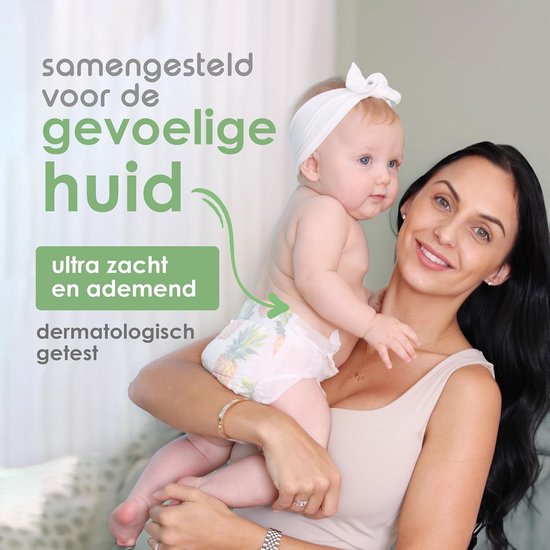 Ecologische Organische Bamboe Luiers, Maat 3 (5.5-8kg), Hypoallergeen, Ultra Zacht, Milieuvriendelijk, 112 Stuks, Natheidsindicator van Merkloos — afbeelding 5