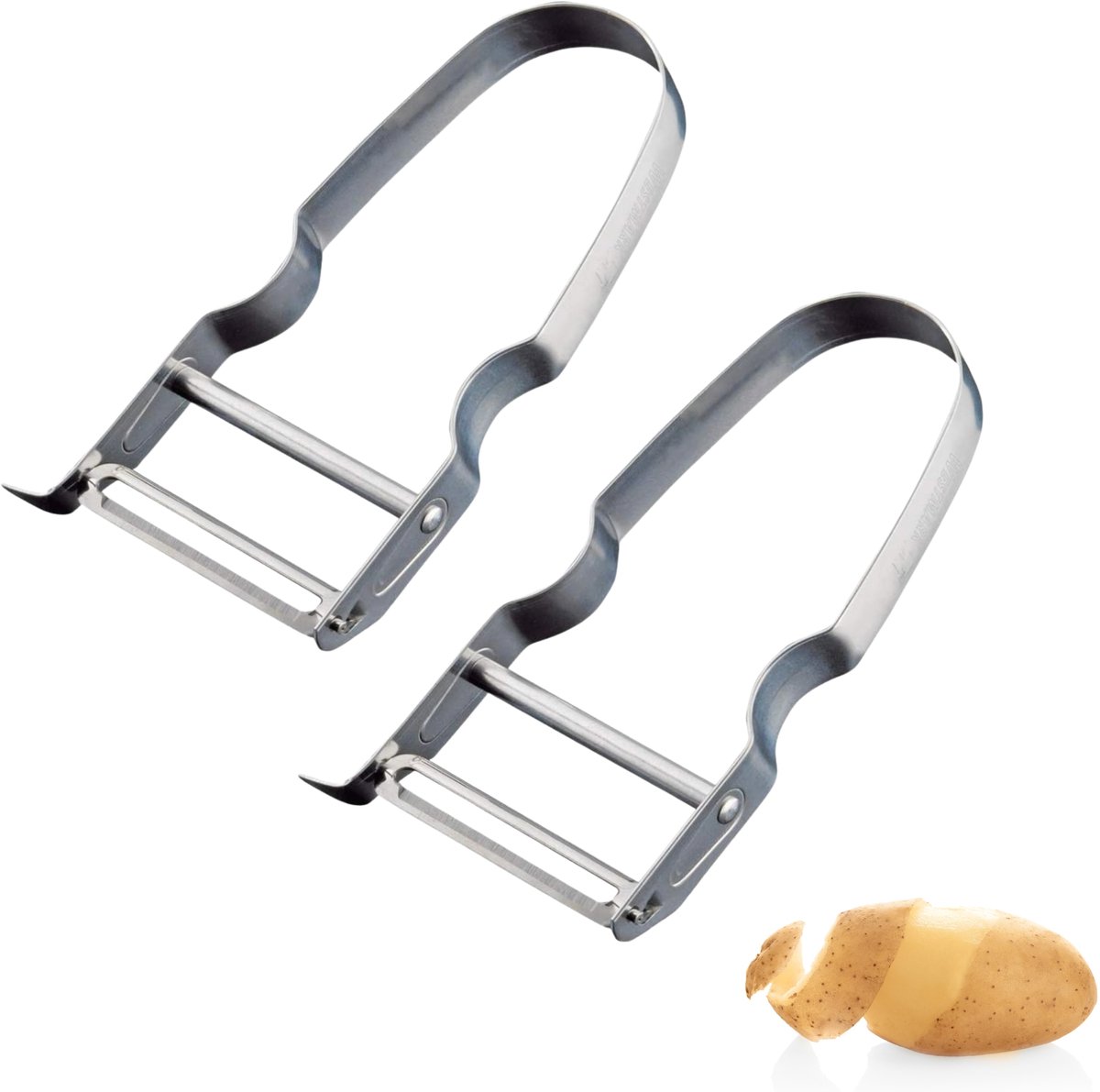 Westmark 2 Groente- en aspergeschillers, U-vormig, Steel, roestvrij staal, 609022E3